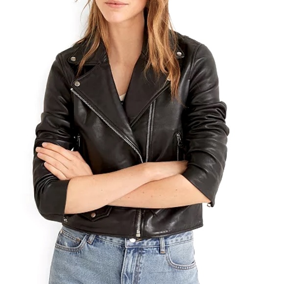 mango applique biker jacket
